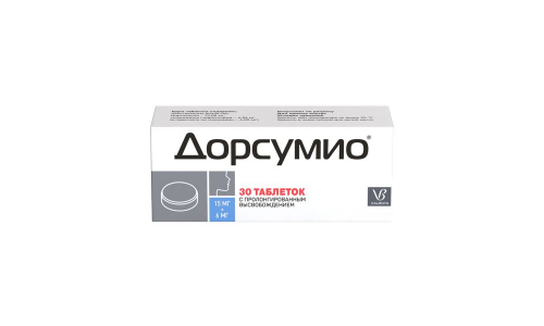 Дорсумио, таб пролонг высвоб 15мг+6мг №30