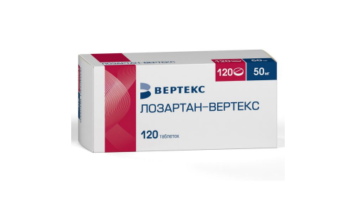 Лозартан-Вертекс, таб ппо 50мг №120