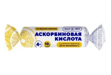 Аскорбиновая к-та Солнышко биофорте, таб с сах/глюкозой крутка №10 лимон