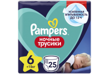 Памперс трусики-подгузники д/мал/дев р.XL 15+кг ночные №25 эконом