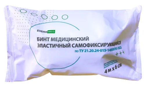 Бинт мед эласт самофиксир на вискоз основе 4мх6см