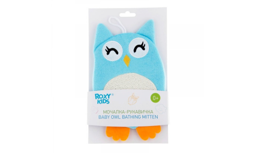 Рокси-Кидс мочалка-рукавичка 0+ мес махровая Baby OWL