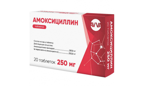Амоксициллин таб 250мг №20