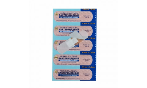 Лейко пластырь бактерицидный 1,9смX7,2см №10 полимерн телесный
