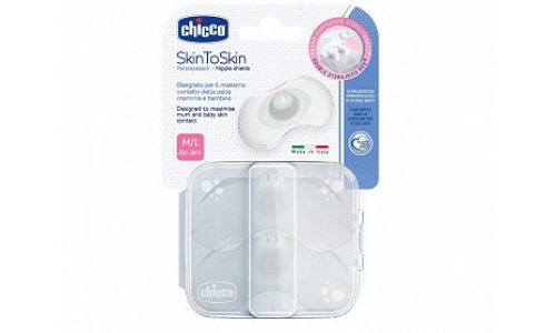 Чикко накладка на грудь силикон р.M/L 2шт