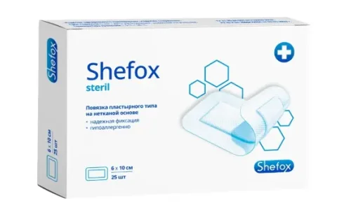 Shefox повязка-пластырь неткан осн стер 6х10см №25
