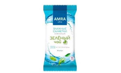 Салфетки влажные Амра освеж №20 зеленый чай