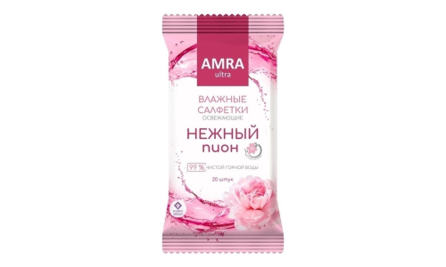 Салфетки влажные Амра освеж №20 нежный пион