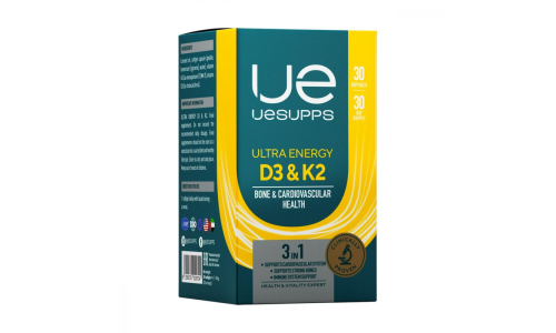 Uesupps Ультра Энерджи Витамин Д3+К2, капс №30