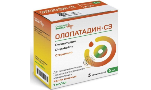Олопатадин-СЗ, капли глазн 1мг/мл фл-кап 5мл №3