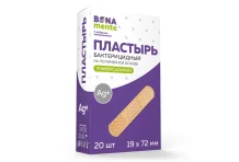 Пластырь бактерицидный полимер ионы серебра 1,9х7,2см №20 Бона Менте