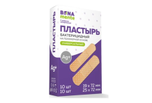 Пластырь бактерицид полимер ионы серебра 1,9х7,2см и 2,5х7,2см №20 Бона Менте