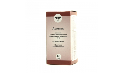 Аммиак р-р д/наруж примен и инг 10% 40мл
