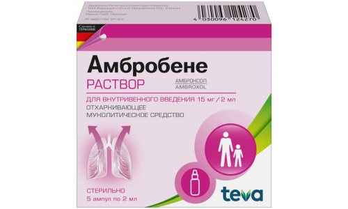 Амбробене, р-р д/в/в введ 15мг/2мл амп 2мл №5