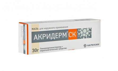 Акридерм СК, мазь для наруж примен 0,05%+3% 30г