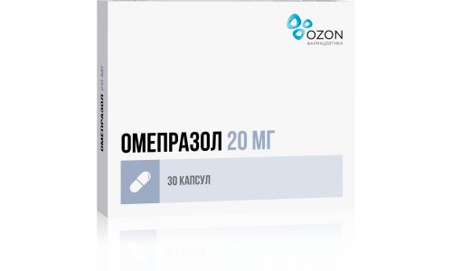 Омепразол, капсулы кишечнораств 20мг №30
