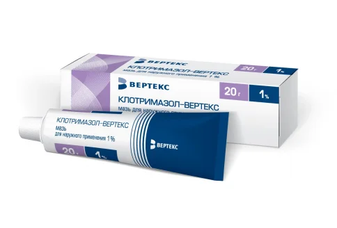 Клотримазол Вертекс, мазь для наруж примен 1% 20г