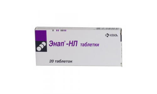Энап-НЛ, таблетки 20мг+12,5мг №20