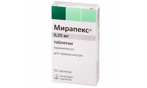 Мирапекс, таблетки 0,25мг №30