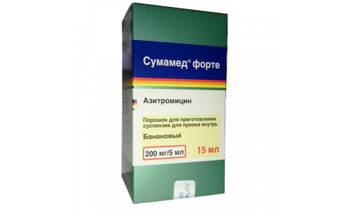 Сумамед Форте, порошок для суспензии для внутр 200мг/5мл 16,74г 15мл банан