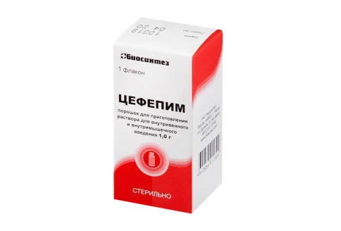 Цефепим пор для р-ра для в/в и в/м введ фл 1г №1