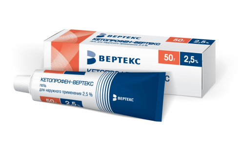 Кетопрофен Вертекс, гель для наружн примен 2,5% 50г