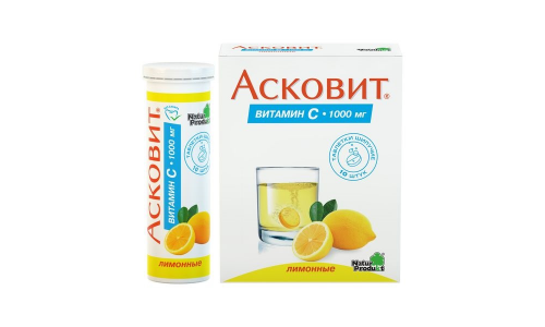 Асковит (Витамин С+1000мг), таблетки шип №10 вкус лимон