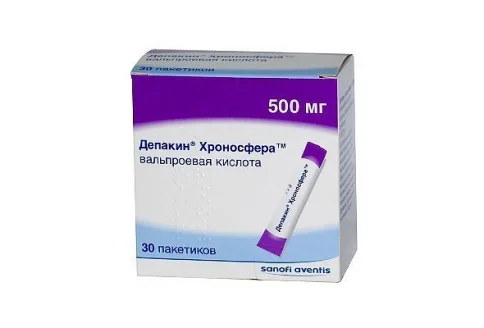 Депакин Хроносфера, гранулы пролонг высвоб 500мг пак №30