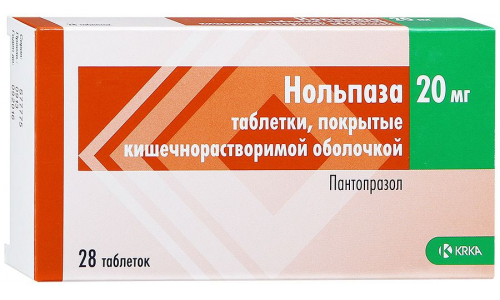 Нольпаза, таблетки ппо кишечнораств 20мг №28