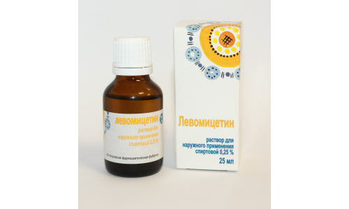 Левомицетин р-р д/наруж примен спирт 0,25% фл 25мл