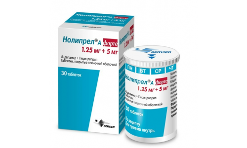 Нолипрел А Форте, таблетки ппо 5мг+1,25мг №30