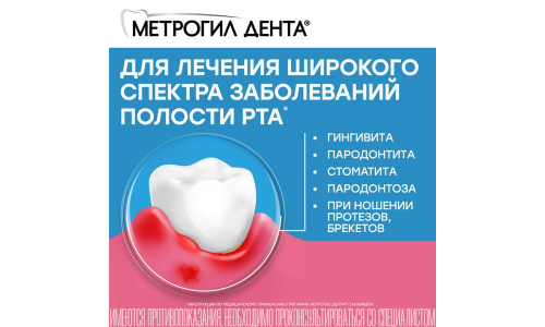 Метрогил Дента, гель стомат 20г фото 4