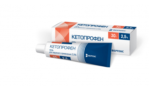 Кетопрофен Вертекс, гель для наружн примен 2,5% 30г