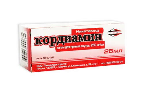 Кордиамин, капли для внутр примен 250мг/мл 25мл