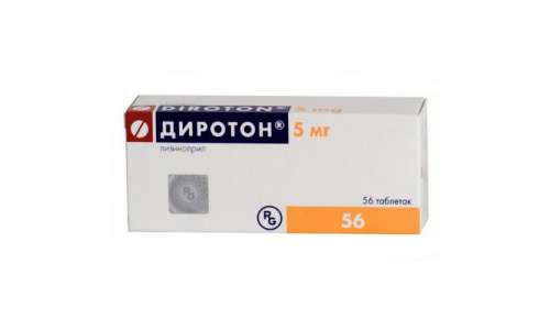 Диротон, таблетки 5мг №56