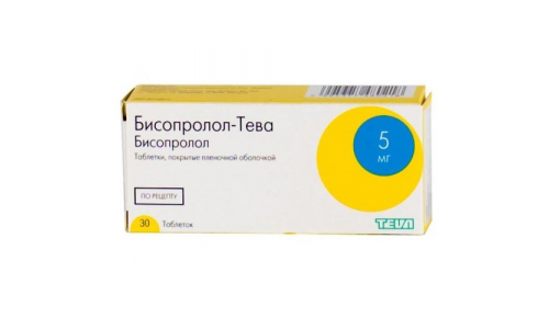 Бисопролол Тева, таблетки ппо 5мг №30