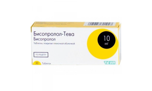 Бисопролол Тева, таблетки ппо 10мг №30
