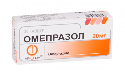 Омепразол, капсулы 20мг №30
