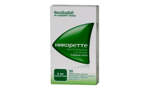 Никоретте, жеват резинка 4мг №30 свежая мята
