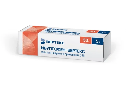 Ибупрофен Вертекс, гель для наружн примен 5% 50г
