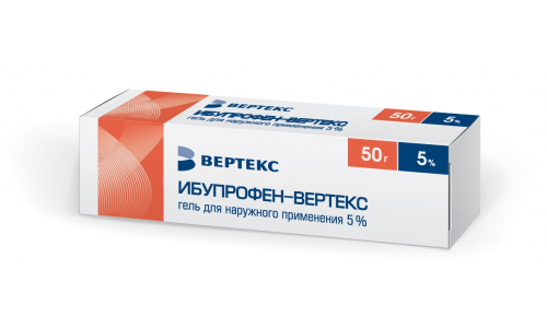 Ибупрофен Вертекс, гель для наружн примен 5% 50г