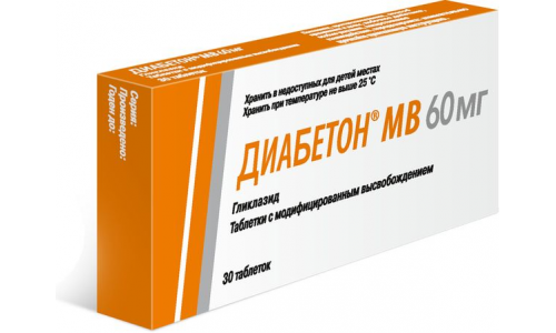 Диабетон МВ, таблетки с модиф высвоб 60мг №30