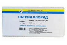 Натрия Хлорид, раствор для ин 0,9% амп 5мл №10