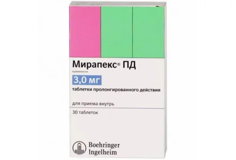 Мирапекс ПД, таблетки пролонг действия 3мг №30