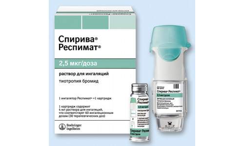 Спирива Респимат, раствор для Ингаляций 2,5Мкг/Доза Картридж 4мл №1 С Ингалятором