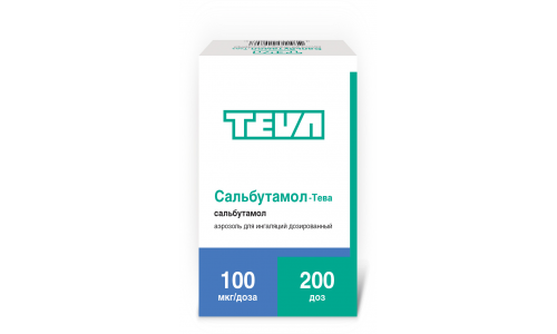 Сальбутамол Тева, аэрозоль для инг доз 100мкг/доз 200доз12мл