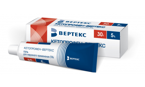 Кетопрофен Вертекс, гель для наружн примен 5% 30г