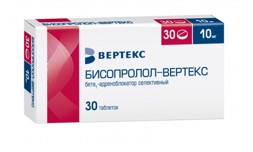 Бисопролол Вертекс, таблетки ппо 10мг №30