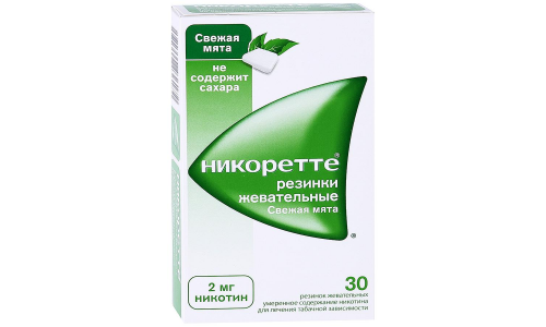 Никоретте, жеват резинка 2мг №30 свежая мята