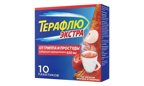 ТераФлю Экстра, порошок для раствора для внутр №10 яблоко и корица